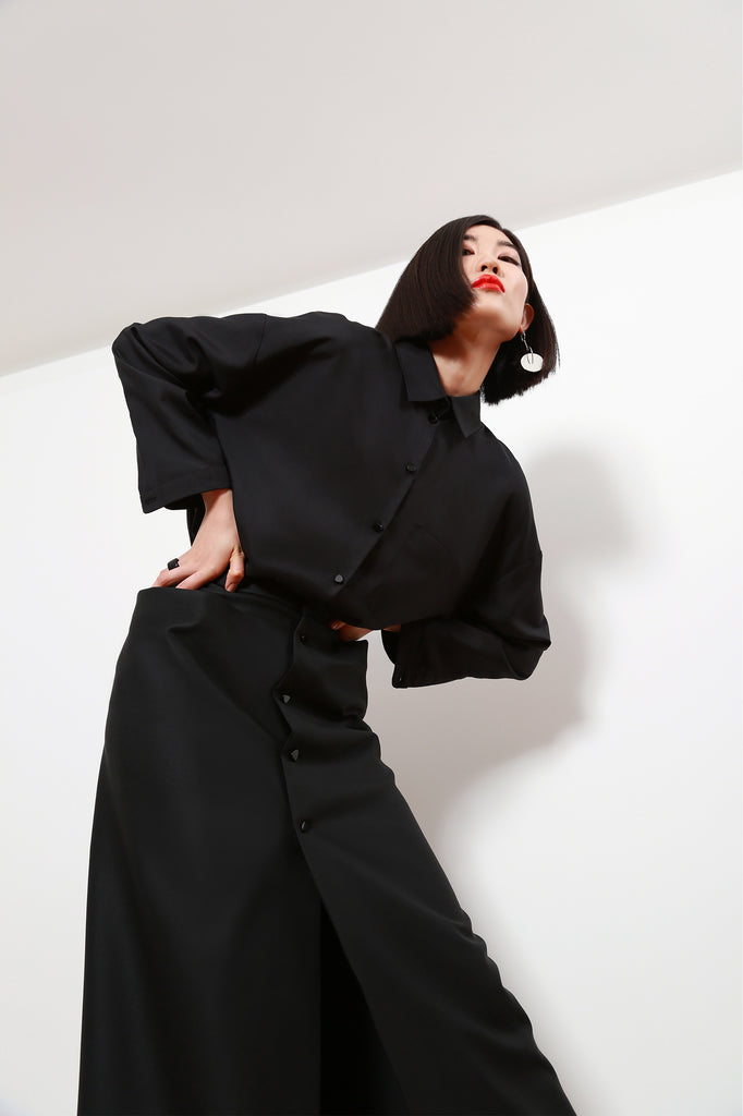 RODCHENKO oversized boyfriend silk shirt