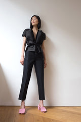 THE SUPREMATIST high-waist fitted trousers in wool
