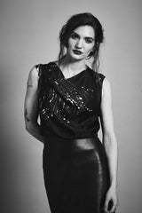 Black Wave Top with a Drape