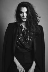 Black Wave Top with a Drape