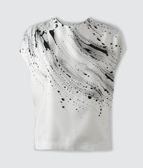 Splash Crew-neck Top with Sleeves