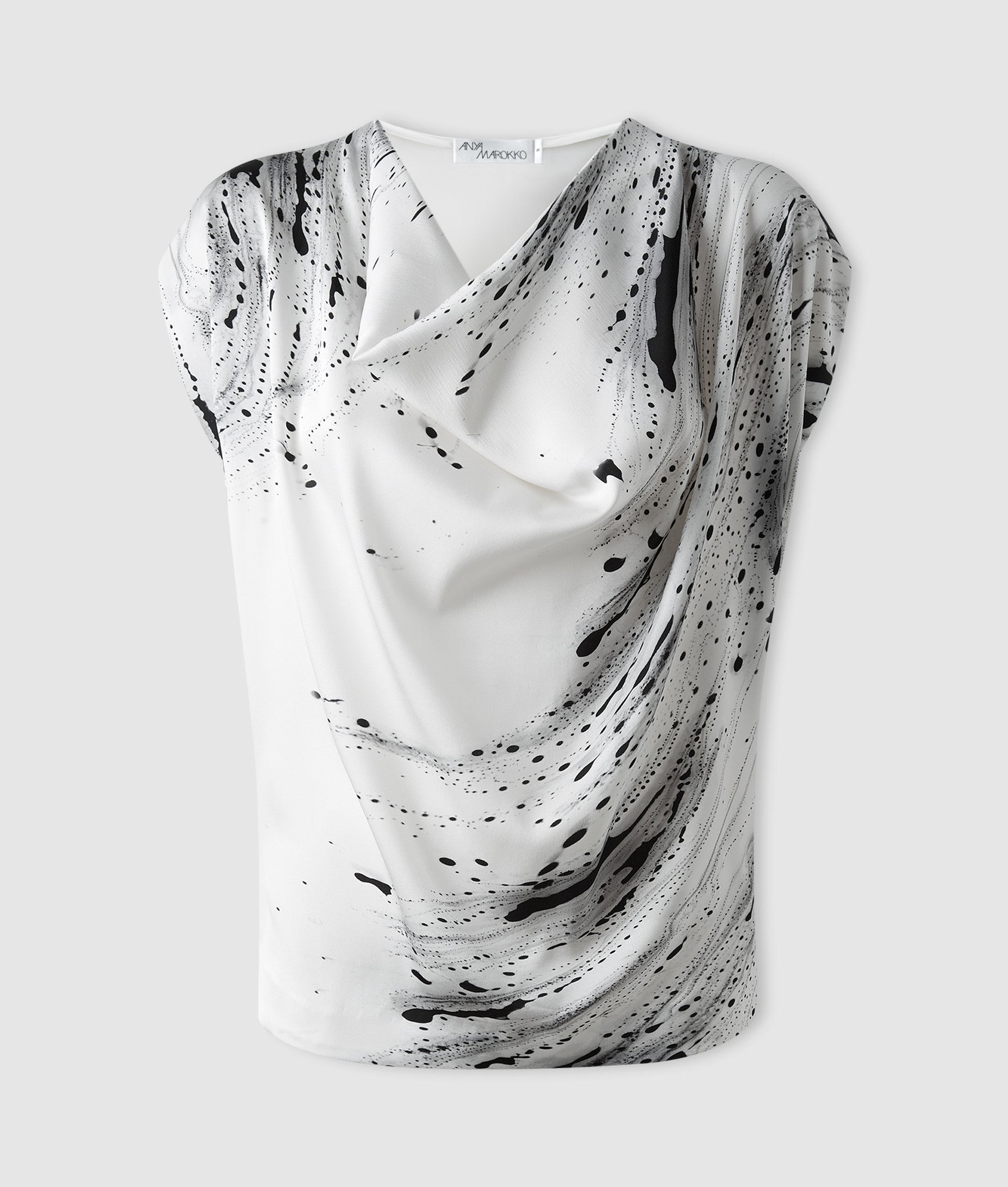 Butterfly top with draped cowl neck & sleeves