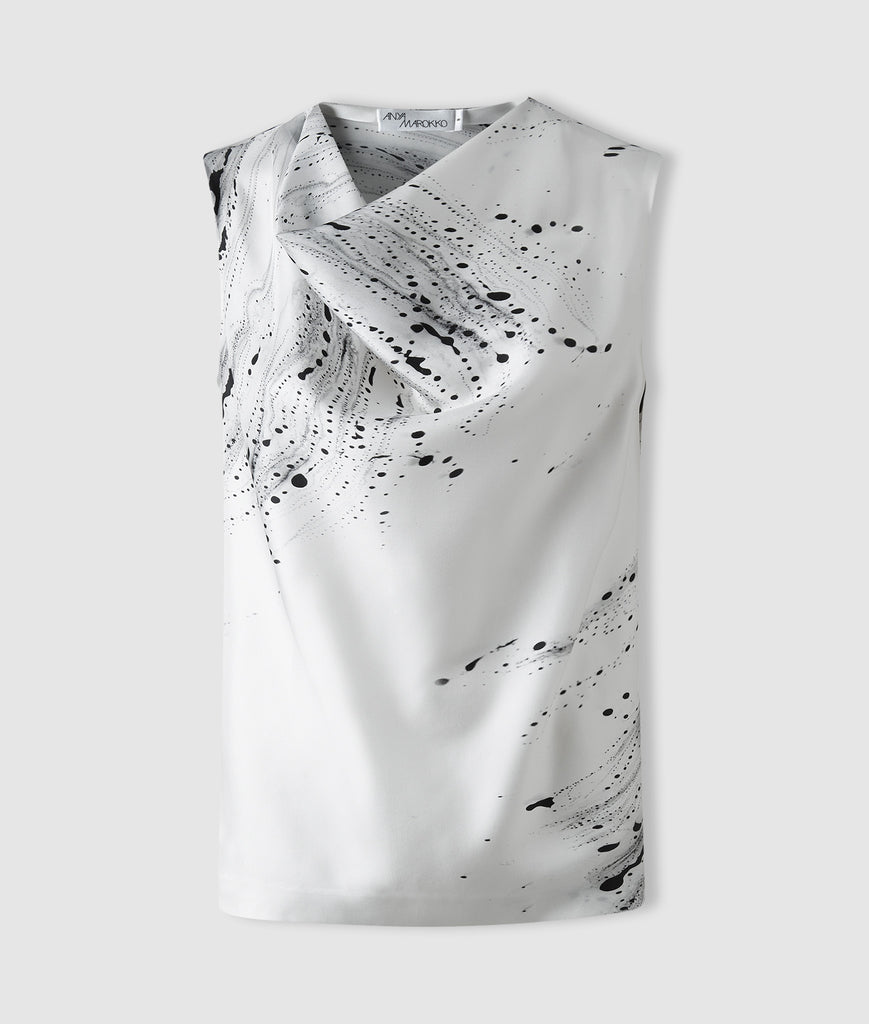 White Wave Top with a Drape