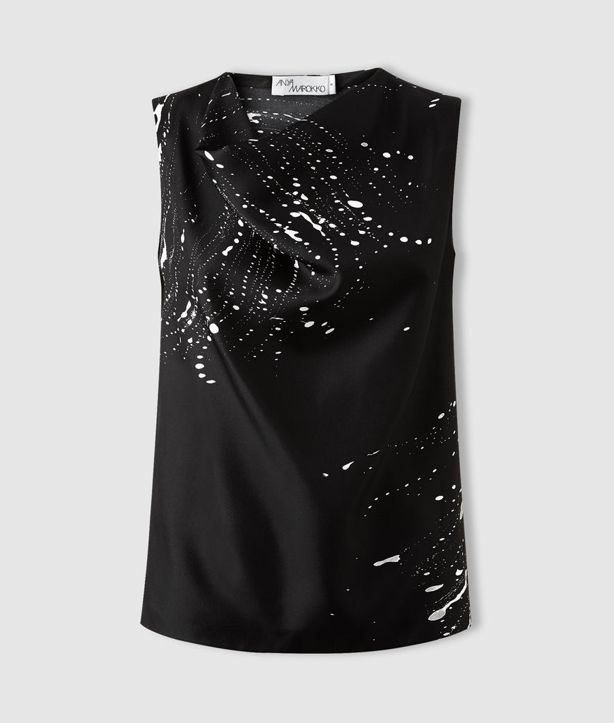 Black Wave Top with a Drape