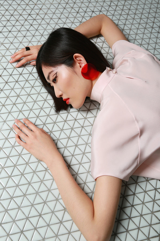 THE CONSTRUCTIVIST silk roll-neck top
