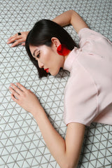 THE CONSTRUCTIVIST silk roll-neck top
