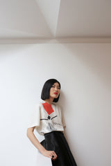 STEPANOVA skirt with square pockets in silk gazaar