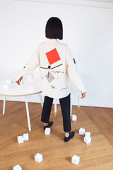 EL LISSITZKY boyfriend shirt in printed silk